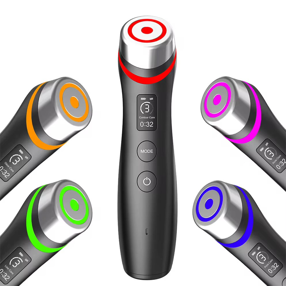 6-in-1 LED Skin Rejuvenation & Microcurrent Facial Device – Glow, Lift & Treat at Home