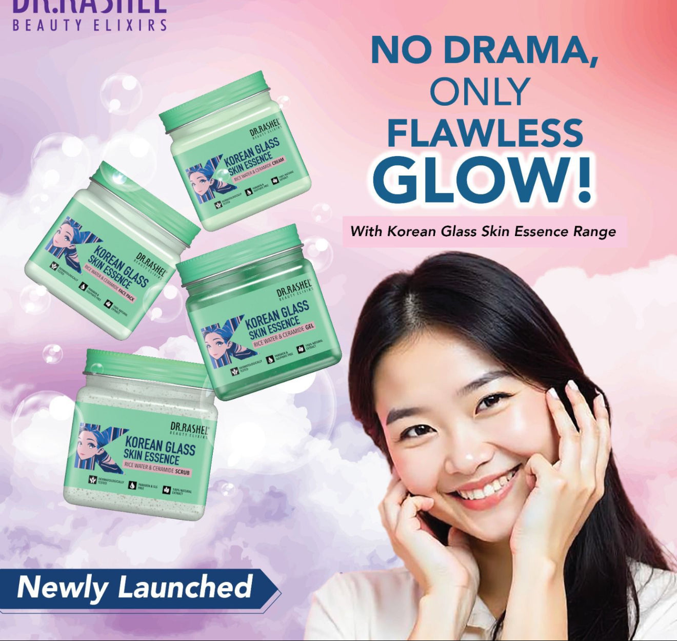 Dr Rasheel Korean Glass Skin Essence Facial Kit 380ml x 4