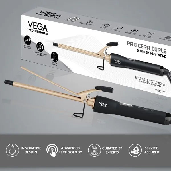 VEGA PROFESSIONAL Pro Cera Curls 22mm Barrel Hair Curler - VPMCT-03