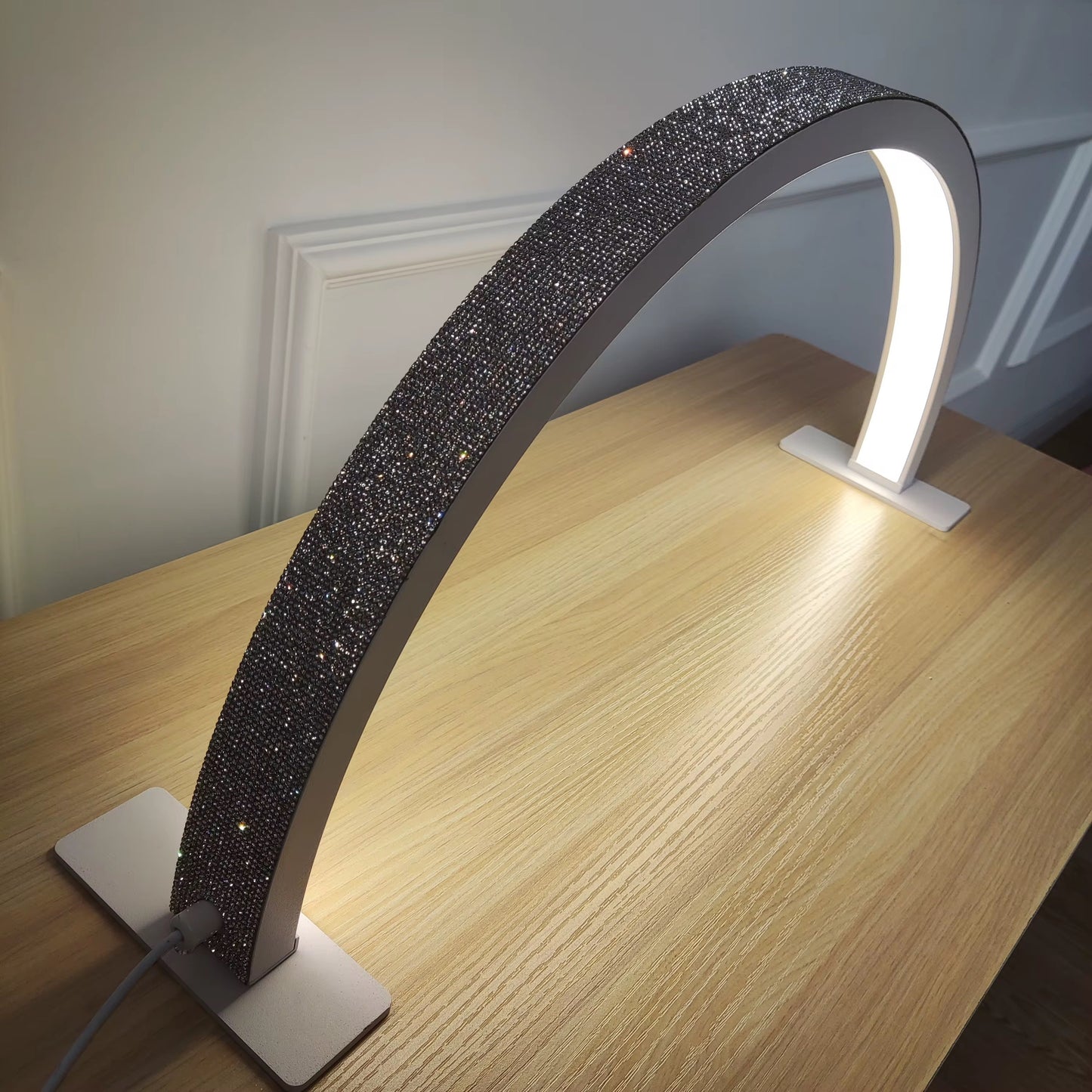 Moon Lamp Luxury Arch Nail Desk Lamp with Diamond Sparkle Finish