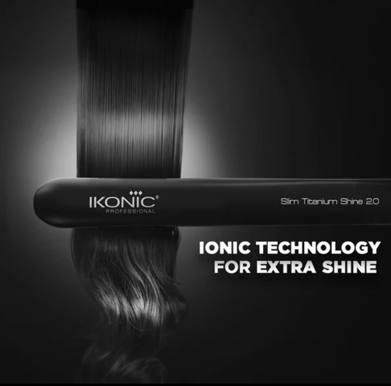 IKONIC HAIR STRAIGHTENER - SLIM TITANIUM SHINE BLACK & SILVER