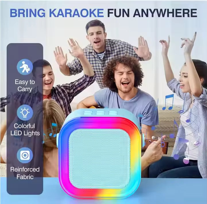AI Karaoke Speaker + Wireless Mic — Glow, Flow, and Sing!