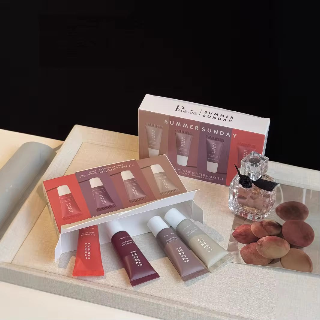 Summer Sunday Mini Neutrals Lip Butter Balm Set (Pack of 4)
