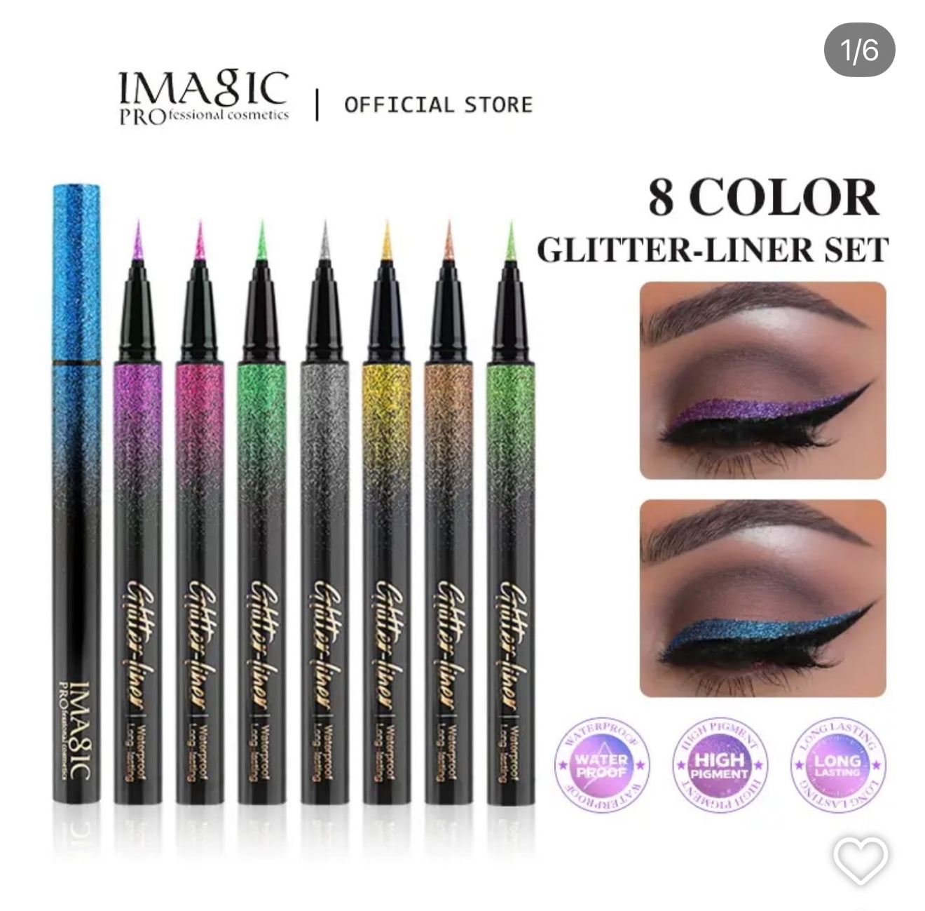 Imagic Glitter Eyeliners - 8pcs Set