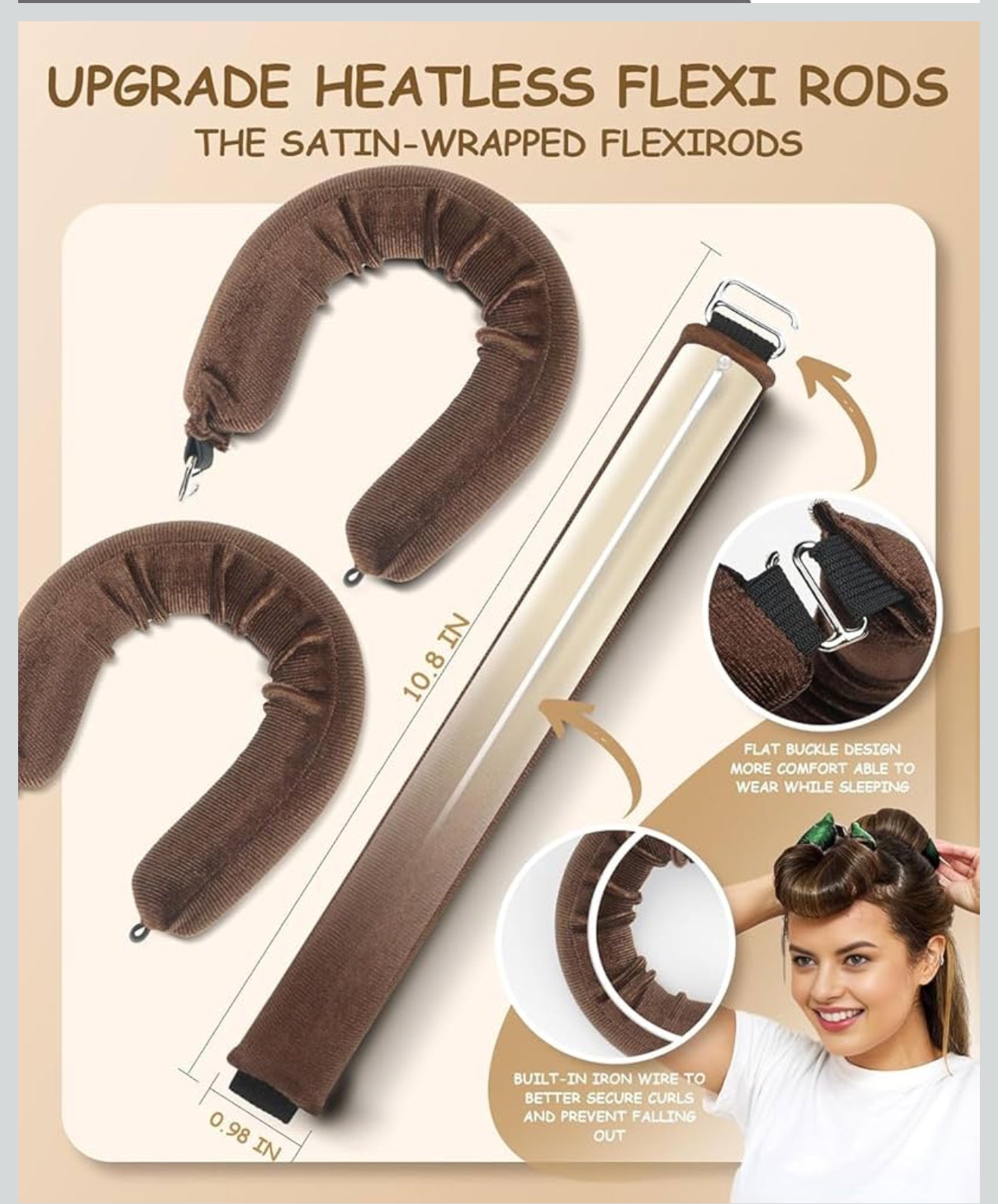 Heatless Hair Curler - Overnight 3pcs - Random Color