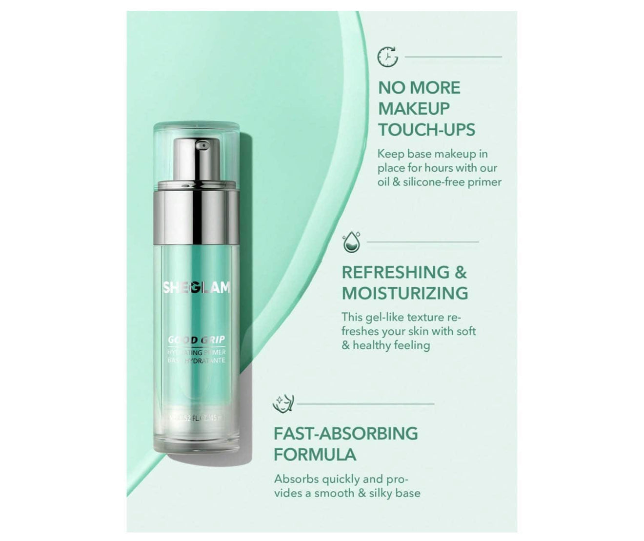 Sheglam Good Grip Hydrating Primer - Mint
Blue (45 ml)