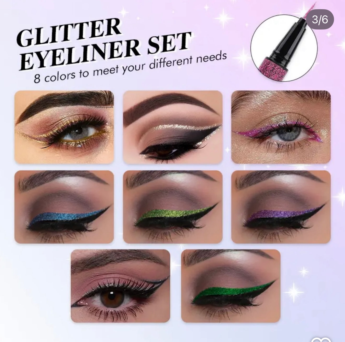 Imagic Glitter Eyeliners - 8pcs Set