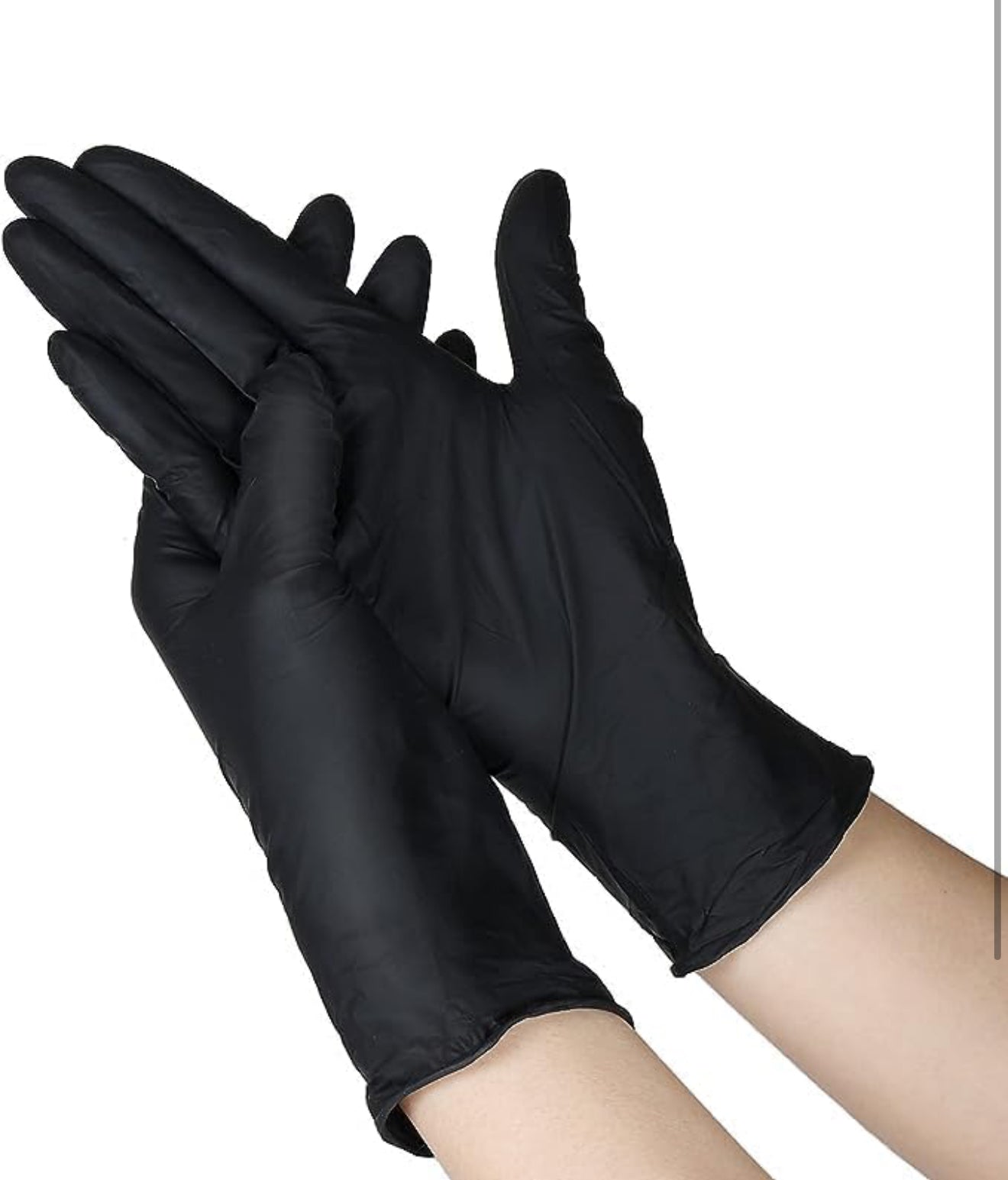 Disposable Nitrile Gloves,Black 100 Pcs-Latex Free Powder Free - Multipurpose Working Gloves (Large)