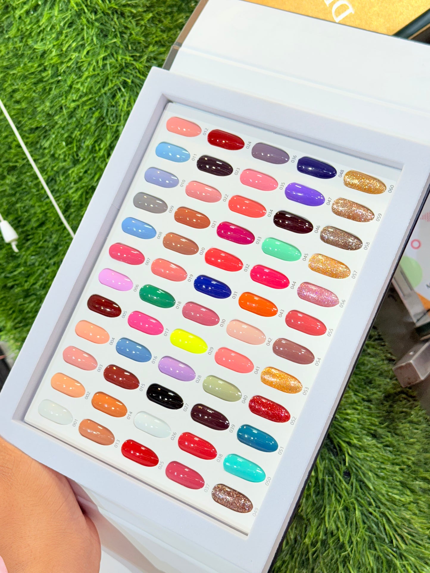 QIBEST 60PCS Gel Nail Polish Set with Base Glossy Matte and Glitter Top Coat Gel Polish - FREE UV LAMP
