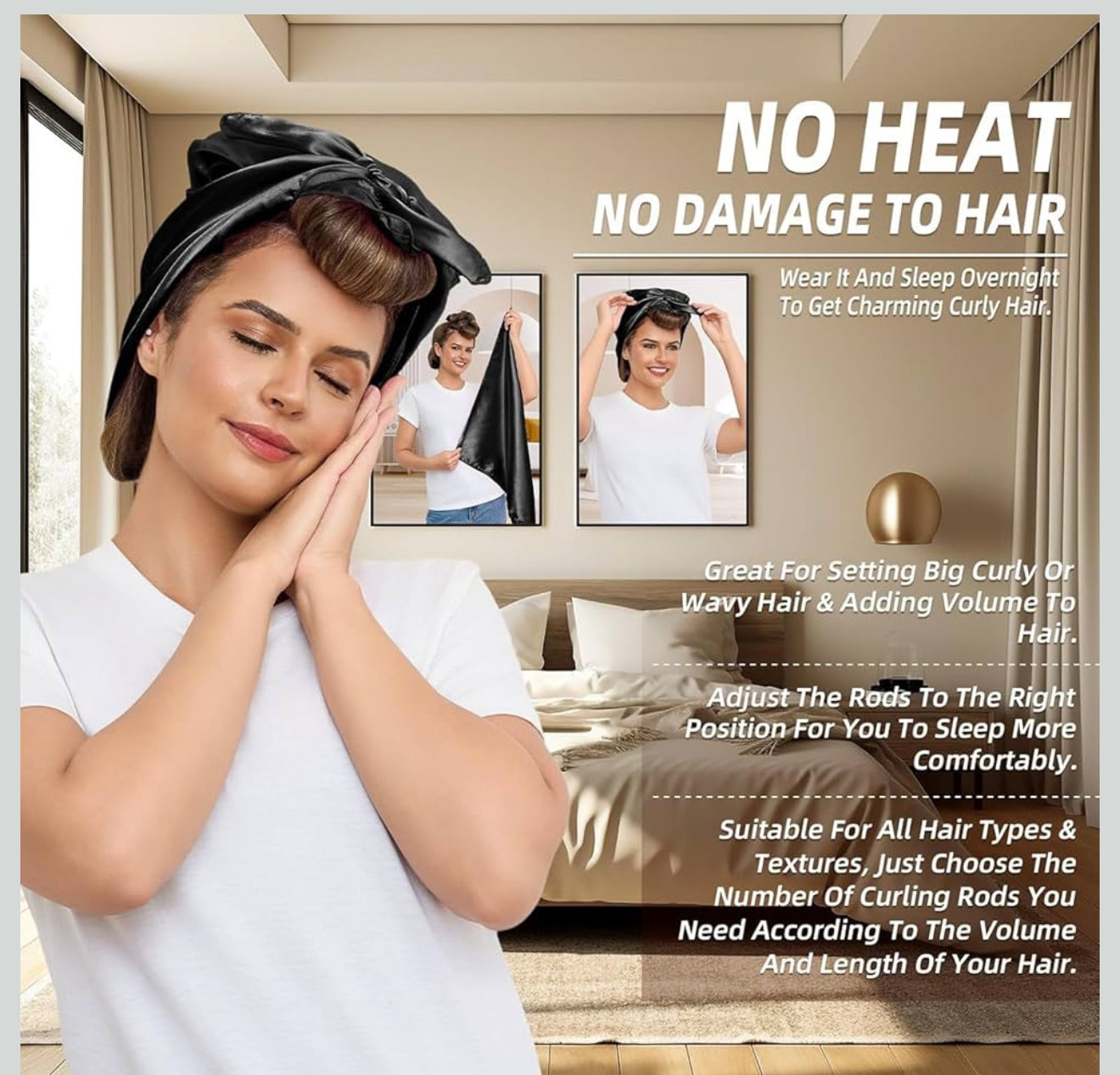 Heatless Hair Curler - Overnight 3pcs - Random Color