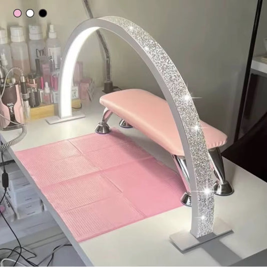 Moon Lamp Luxury Arch Nail Desk Lamp with Diamond Sparkle Finish