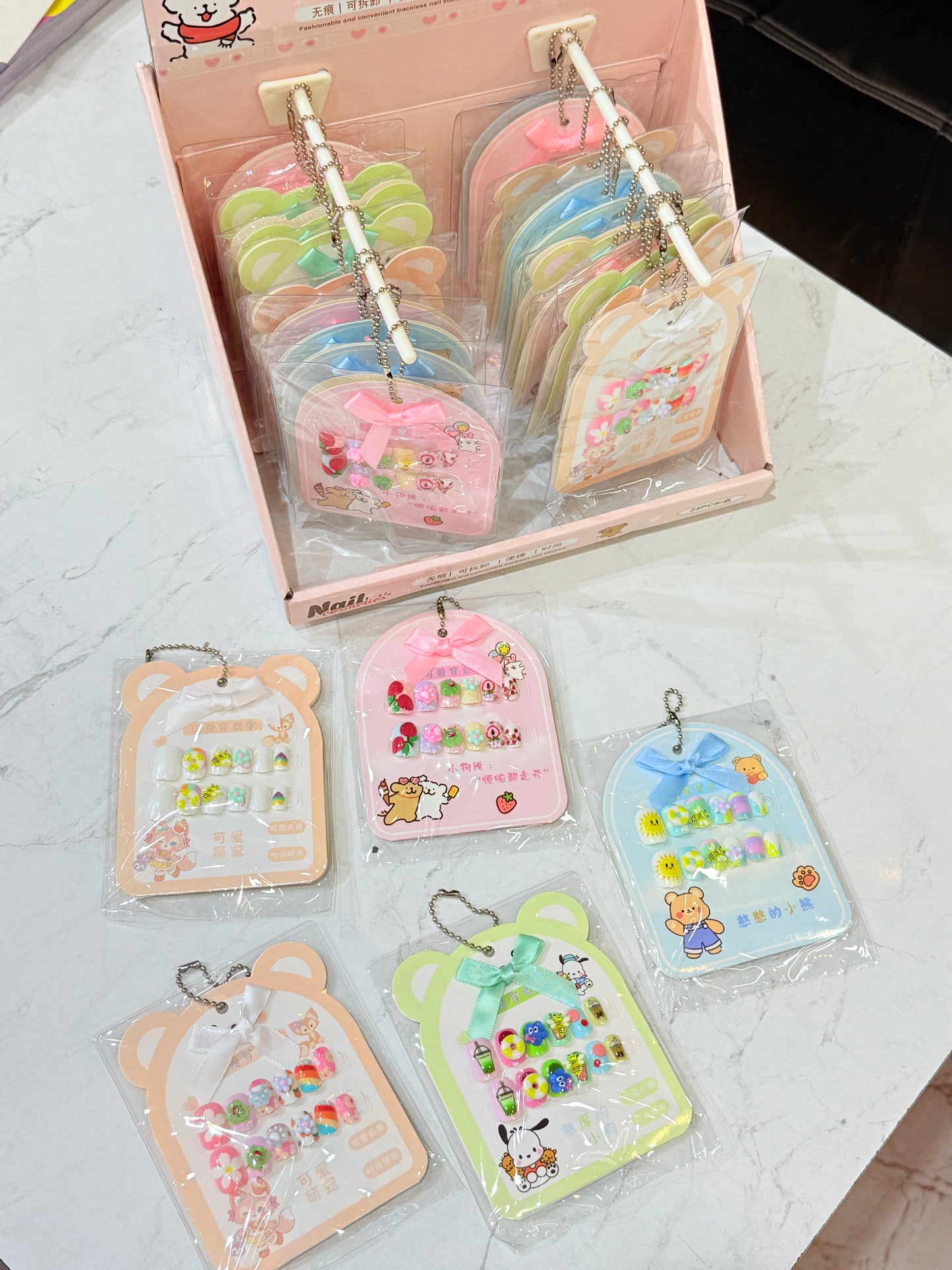 New Kids Kawaii Nails | Wholesale Pack 24pcs | Viral Product