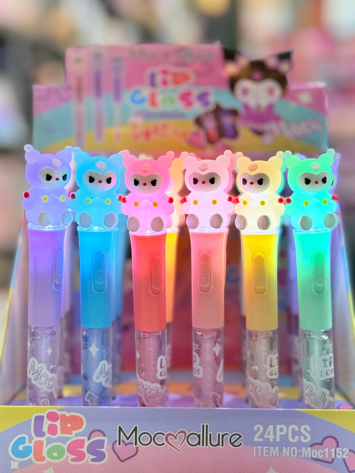Chromie Magic Pink Kawaii Lipgloss with LED Light - (24pcs Pack)