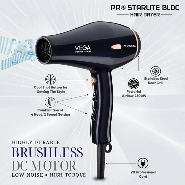 VEGA PROFESSIONAL Pro Starlite BLDC Hair Dryer - VPPHD-12 2800 Watts