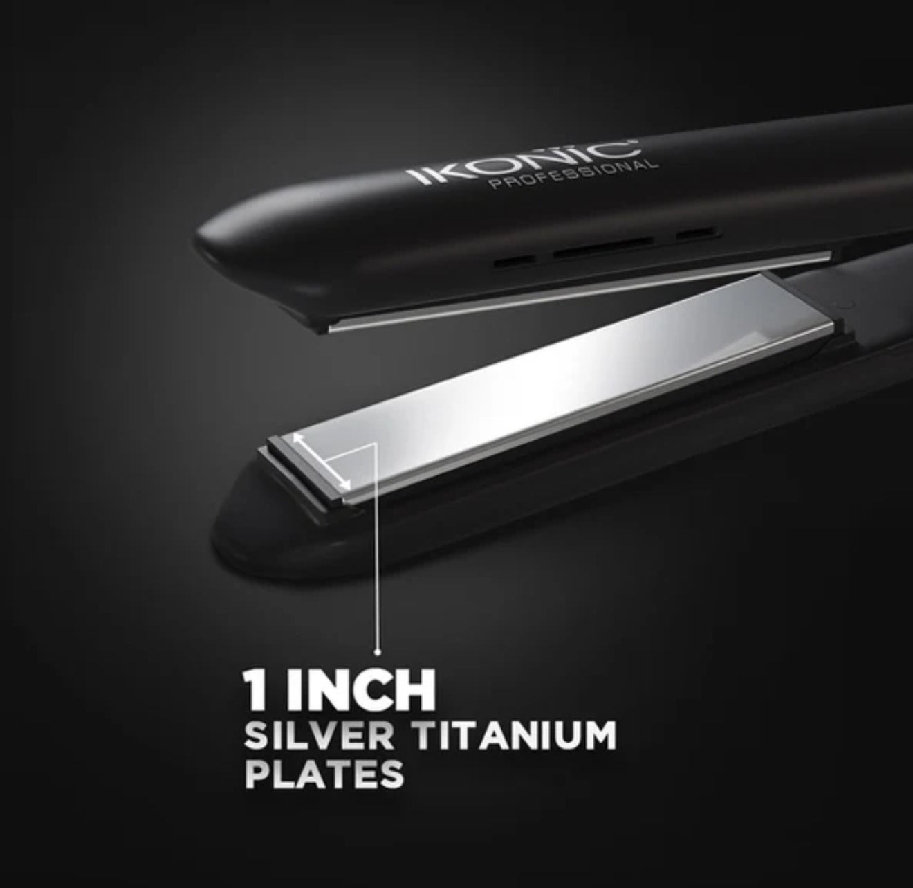 IKONIC HAIR STRAIGHTENER - SLIM TITANIUM SHINE BLACK & SILVER