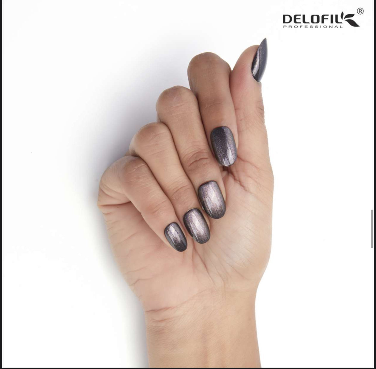 Delofil Premium CAT EYE Nails (Salon Like Nails) 24 Nails in box | Nail Buffer |Glue tabs Included - E10