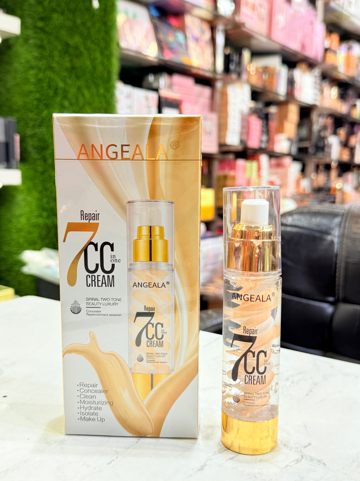 Angeala Repair 7-in-1 Korean CC Cream | Spiral Two-Tone Moisturizing Makeup