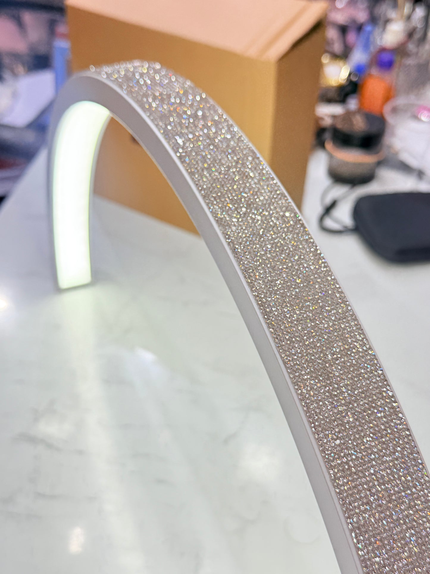 Moon Lamp Luxury Arch Nail Desk Lamp with Diamond Sparkle Finish