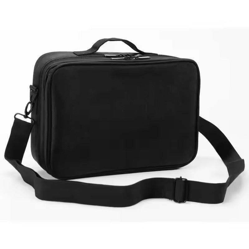 Professional Makeup Organizer Trolley Bag with Adjustable Dividers & Mirror