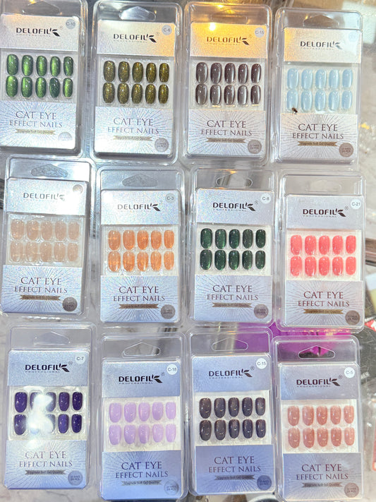 CAT EYE NAILS 12 SETS (24 TIPS IN EACH PACK)