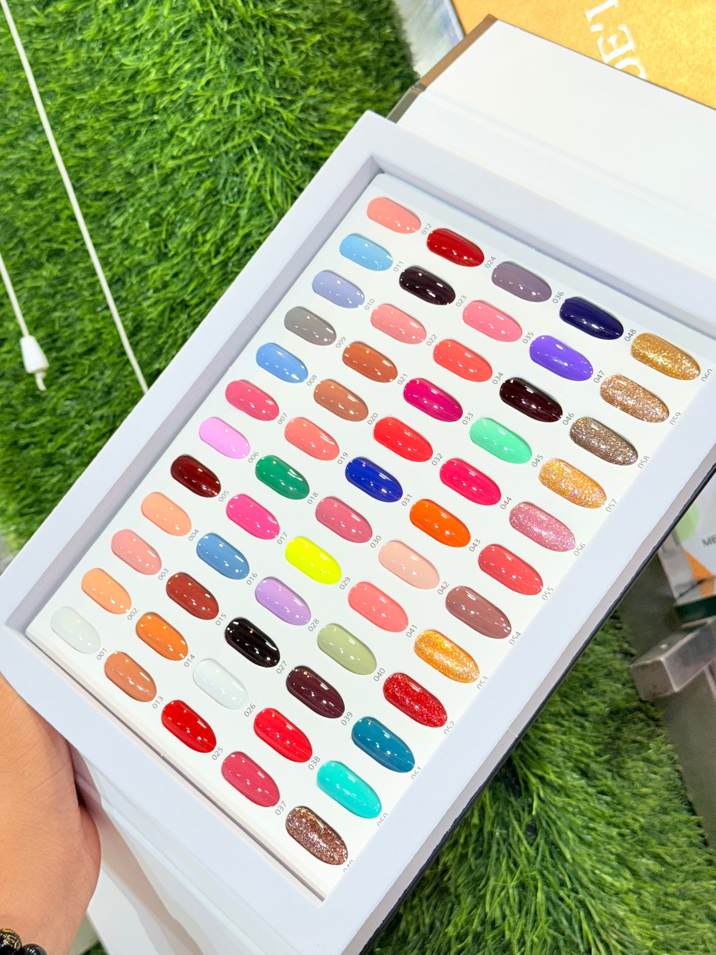 QIBEST 60PCS Gel Nail Polish Set with Base Glossy Matte and Glitter Top Coat Gel Polish - FREE UV LAMP