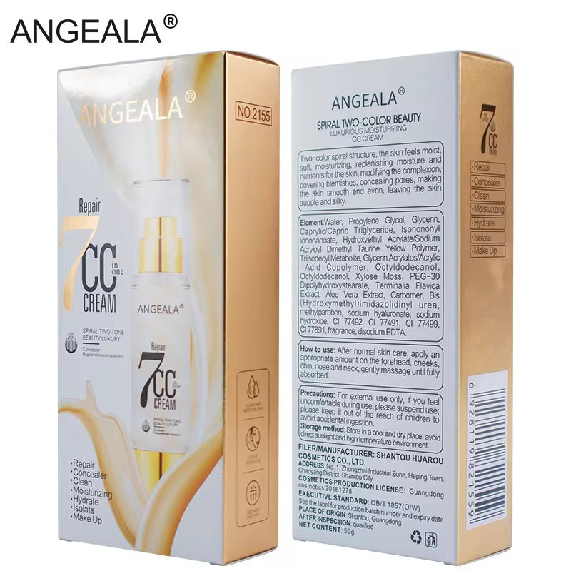 Angeala Repair 7-in-1 Korean CC Cream | Spiral Two-Tone Moisturizing Makeup