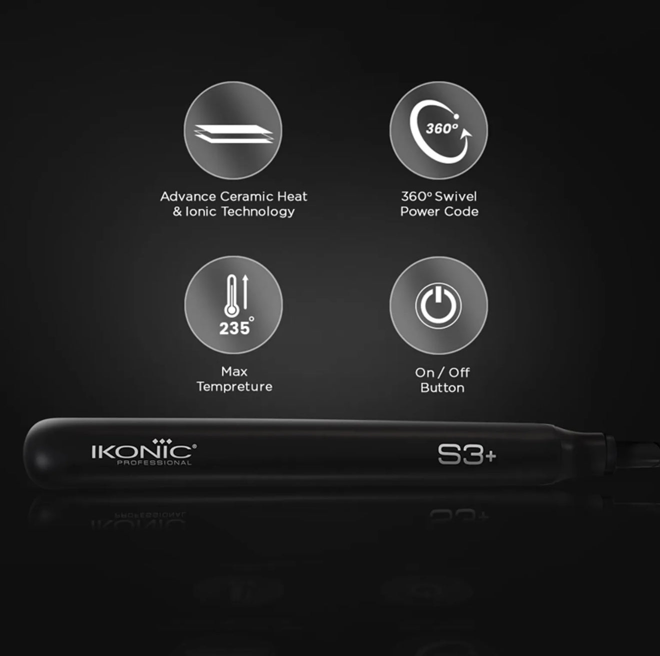 Ikonic Professional S3+ Crimper | 1pc Black
