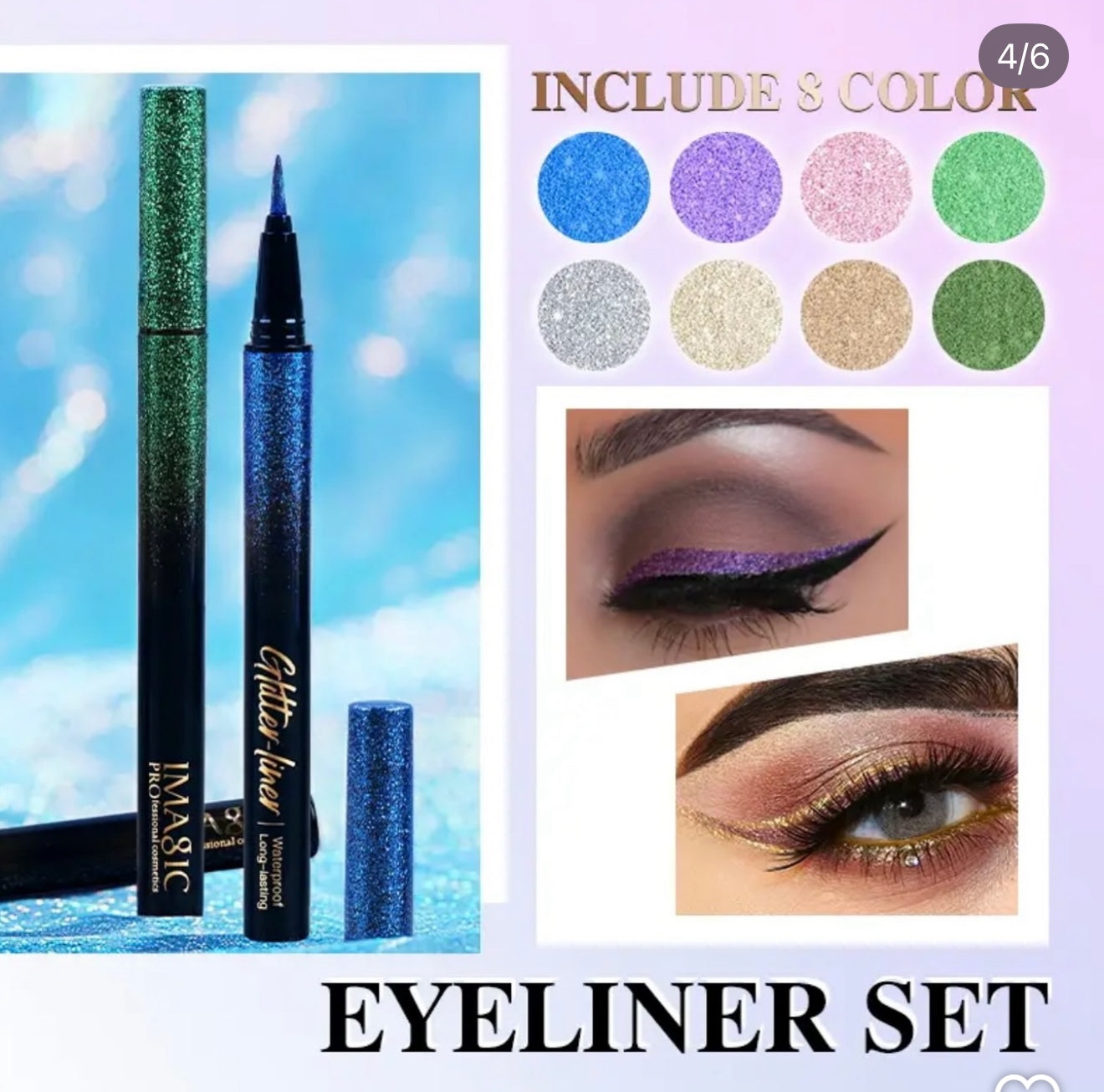 Imagic Glitter Eyeliners - 8pcs Set