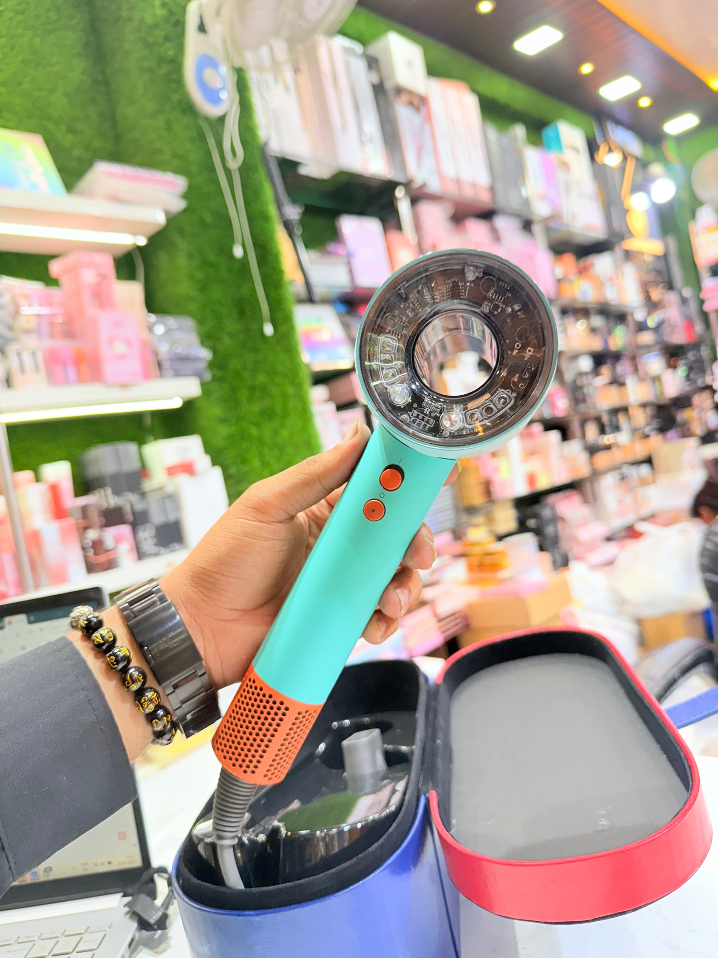 Premium High-Speed Hair Dryer with Luxury Travel Case – Turquoise Edition 1500Watts