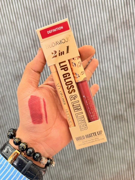 Hudamoji 2in1 Matte LipGloss + Lipliner