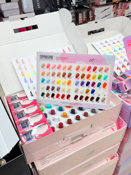 🎨 Sponsor Periwinkle HEMA FREE Gel Polish Kit – 60 Shades | Base Coat, Top Coat, Matte Coat, Primer & Blossom Gel Included 💅✨