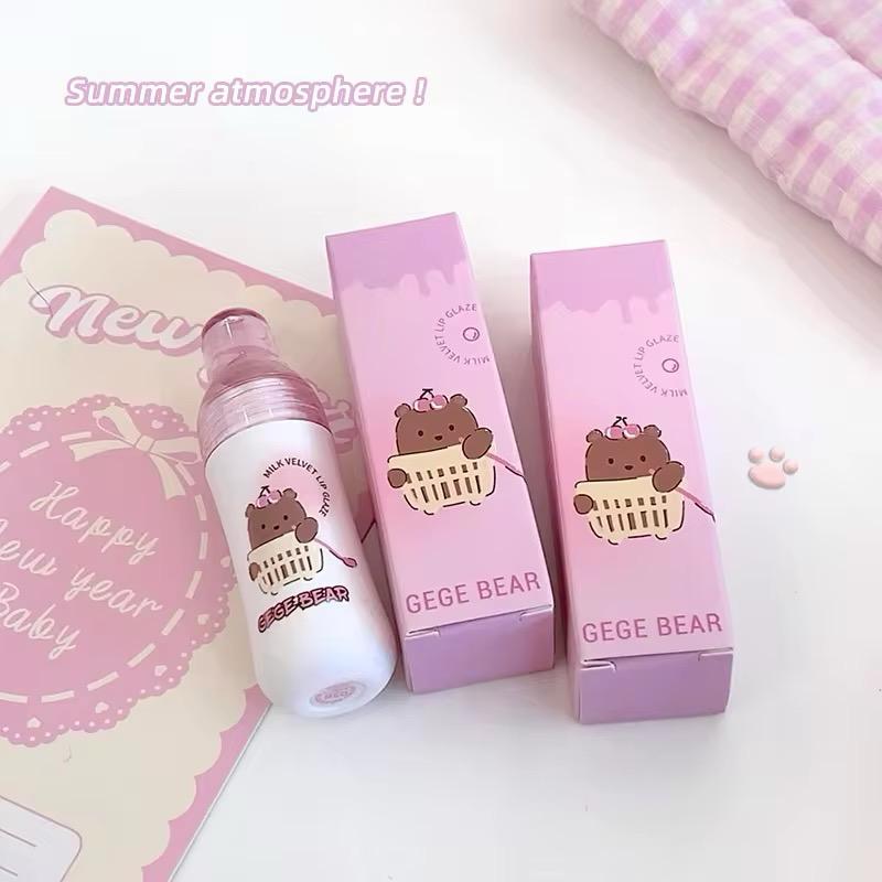 ege Bear Milk Bottle Lip Gloss 🍼✨ | Matte Velvet Finish 💄 | Moisturizing & Waterproof 💧 | Non-Sticky & Long-Lasting ⏳