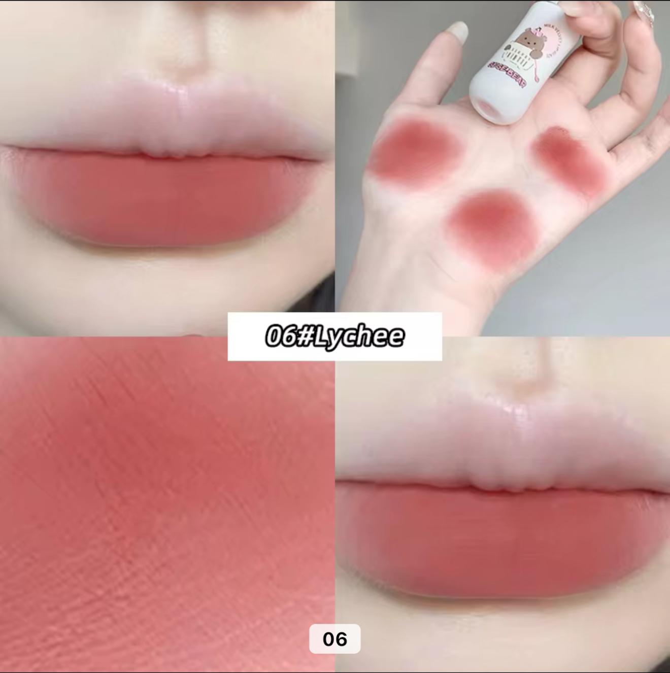 ege Bear Milk Bottle Lip Gloss 🍼✨ | Matte Velvet Finish 💄 | Moisturizing & Waterproof 💧 | Non-Sticky & Long-Lasting ⏳