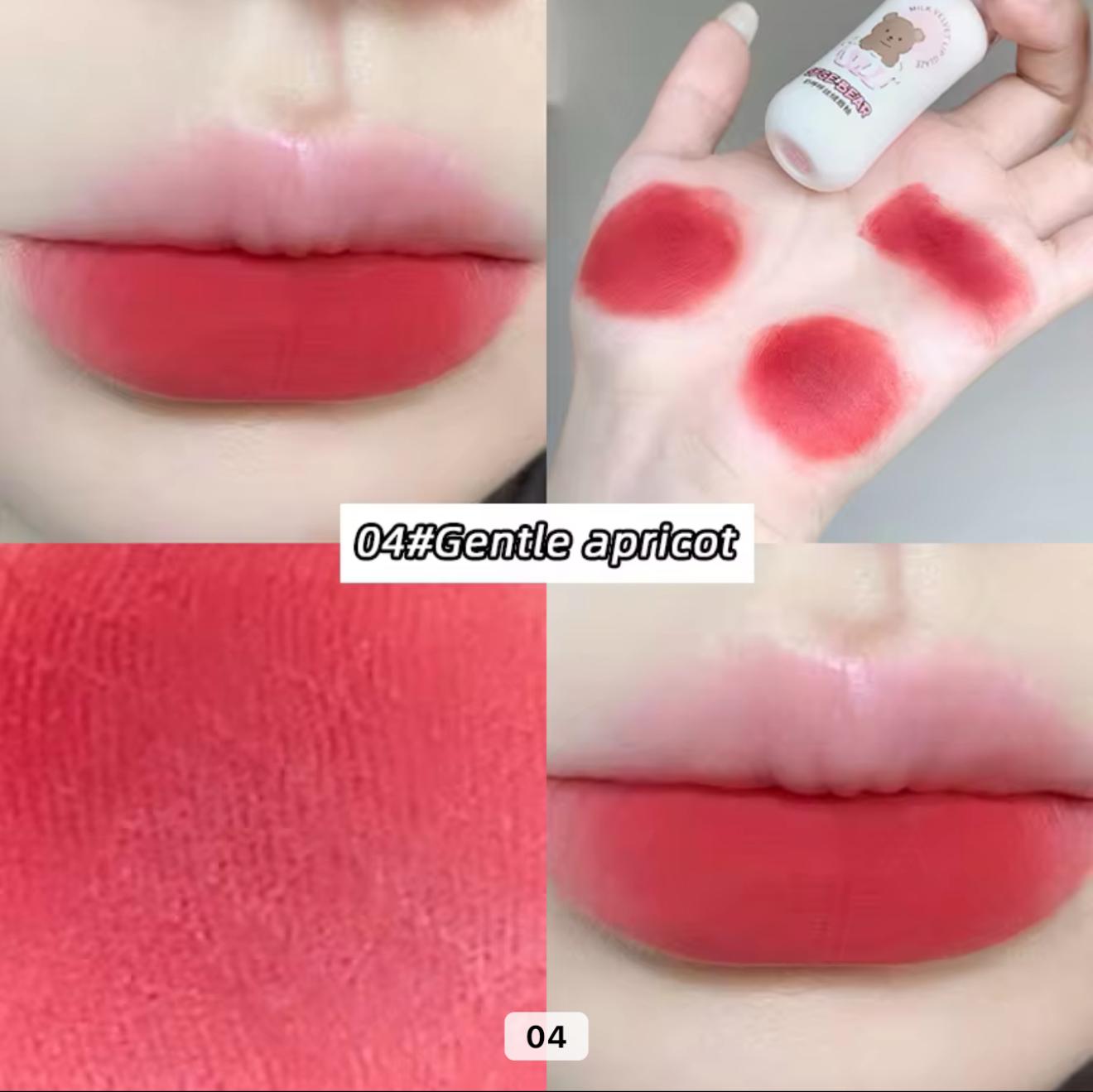 ege Bear Milk Bottle Lip Gloss 🍼✨ | Matte Velvet Finish 💄 | Moisturizing & Waterproof 💧 | Non-Sticky & Long-Lasting ⏳