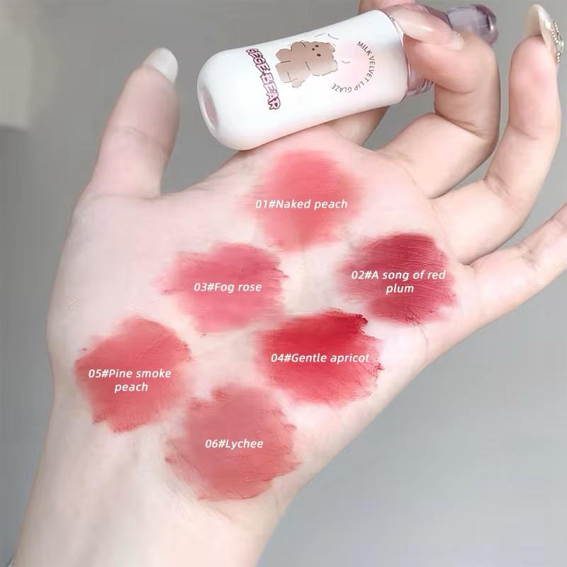 ege Bear Milk Bottle Lip Gloss 🍼✨ | Matte Velvet Finish 💄 | Moisturizing & Waterproof 💧 | Non-Sticky & Long-Lasting ⏳