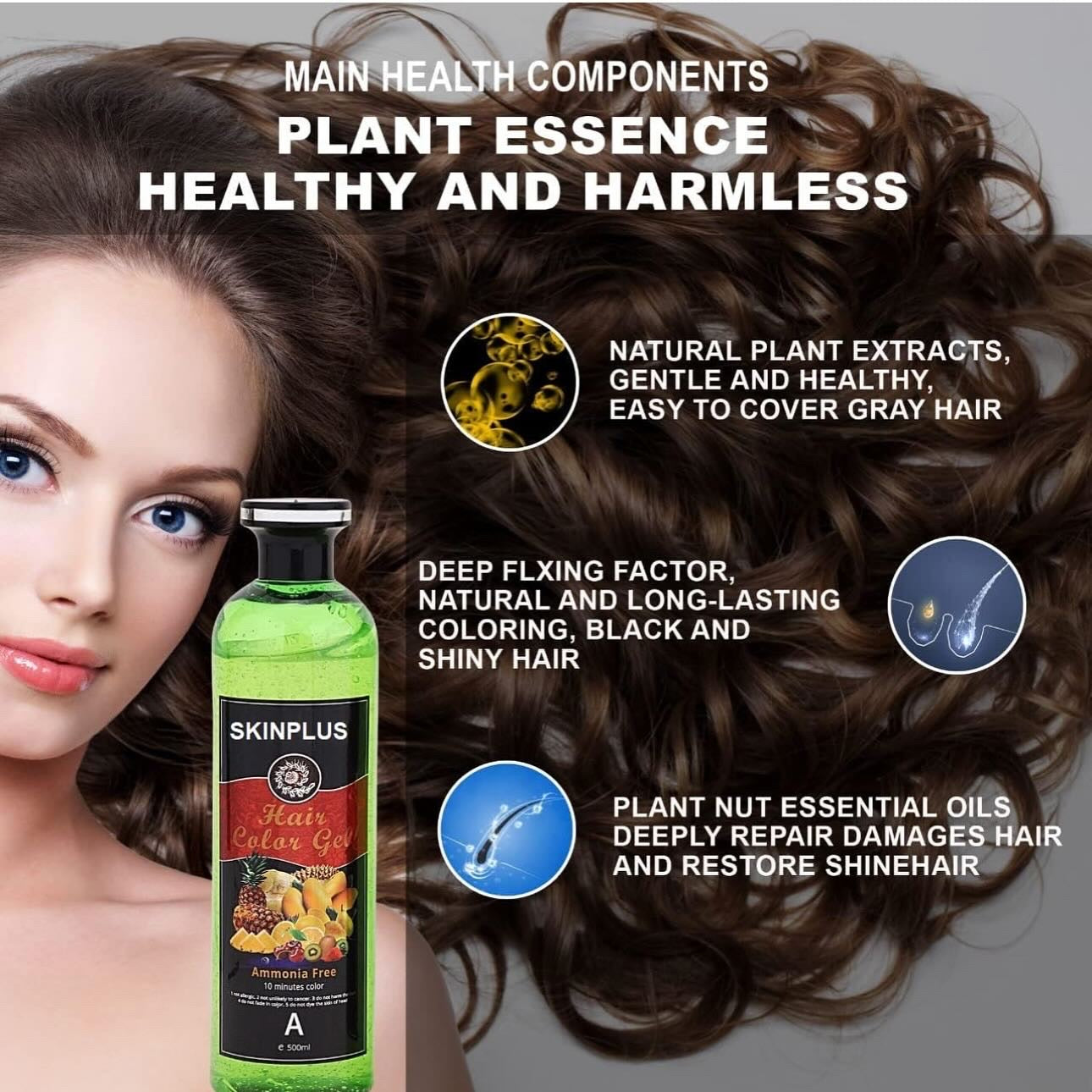 NEW SKINPLUS GEL HAIR COLOR - Fruit Vinegar HAIR AND BEARD COLOR - DO NOT TOUCHES THE SCALP