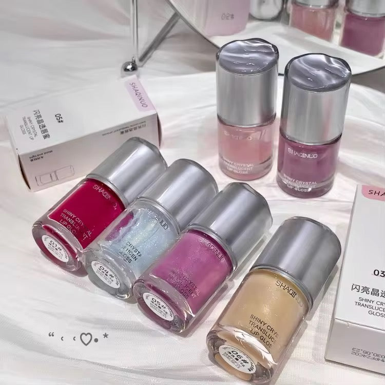 SHAQINUO Shiny Crystal Lip Gloss β¨π | Korean Glass Lips π | High Shine Moist Glow πΈ