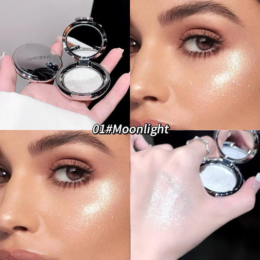 SHAQINUO Korean Kawaii Spotlight Glow Highlighter | Mirror Compact with Built-in Light