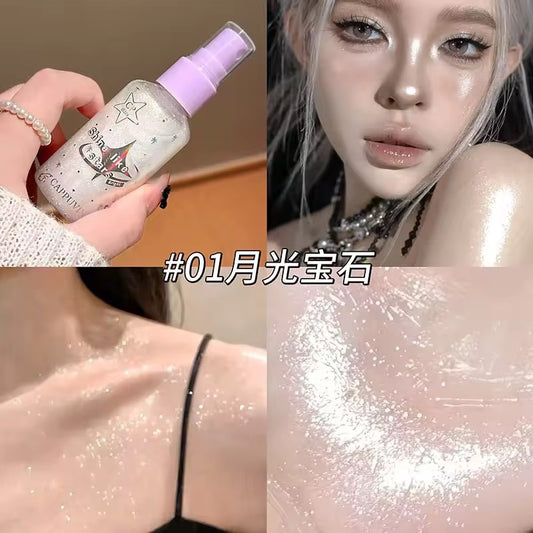 Korean Shimmer Glow Gel ✨💖 | Starry Glitter Highlighter 🌟 | Glass Skin Shine 💫