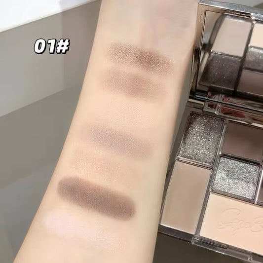 Gege Bear 7-Color Eyeshadow Palette 🌸💖 | Rose Glam + Soft Matte ✨ | Korean INS Makeup