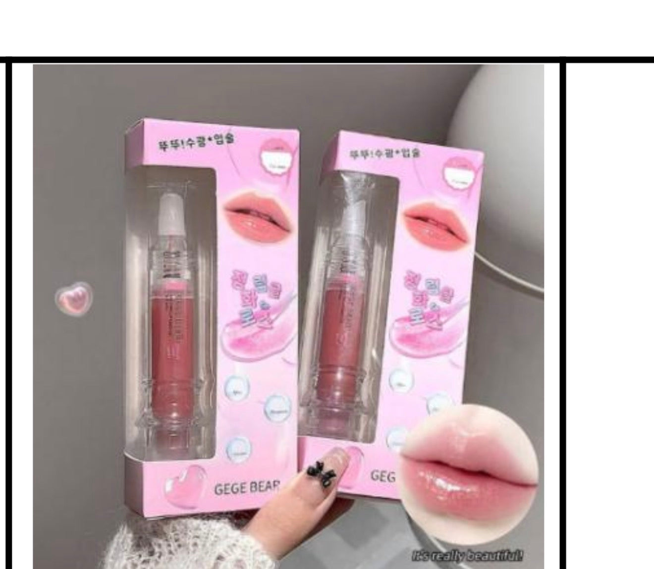 Gege Bear Korean Jelly Lip Gloss 💖✨ | Syringe Style Glass Lips 💎 | Ultra Shiny Moist Glow