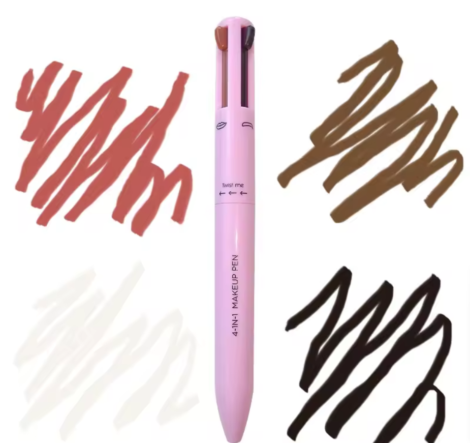 4 IN 1 Makeup Pen Eyeliner for Highlighter, Lip Liner & Eyebrow (100% Working And Authentic)