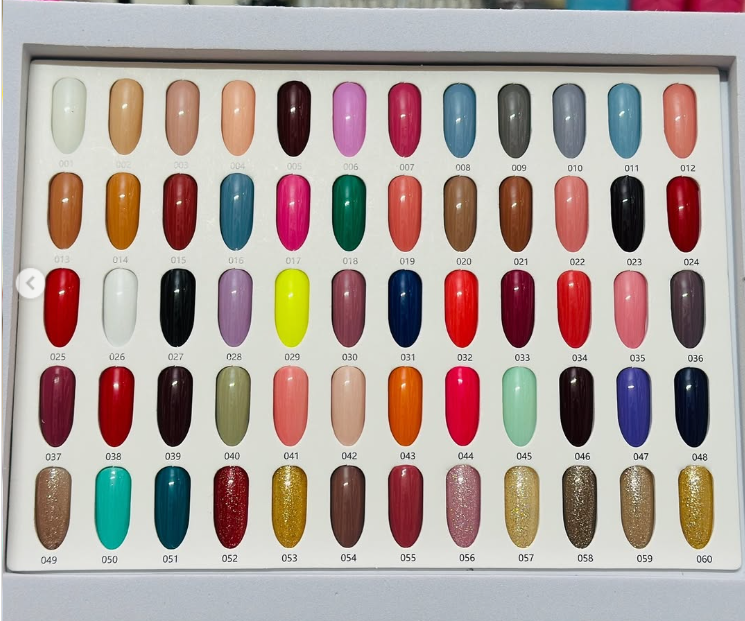 QIBEST 60PCS Gel Nail Polish Set with Base Glossy Matte and Glitter Top Coat Gel Polish - FREE UV LAMP