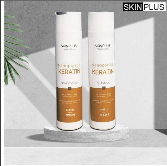 SkinPlus Nanoplastia Keratin Shampoo & Conditioner Set (300ml Each)