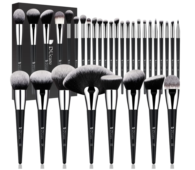 DUcare Makeup Brush Set 32Pcs Professional Makeup Brushes Christmas Gift Premium Synthetic Kabuki Foundation Blending Brush Face Powder Blush Concealers Eye...