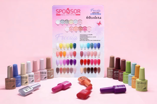 🎨 Sponsor Freesia HEMA FREE Gel Polish Kit – 60 Shades | Base Coat, Top Coat, Matte Coat, Primer & Blossom Gel Included 💅✨
