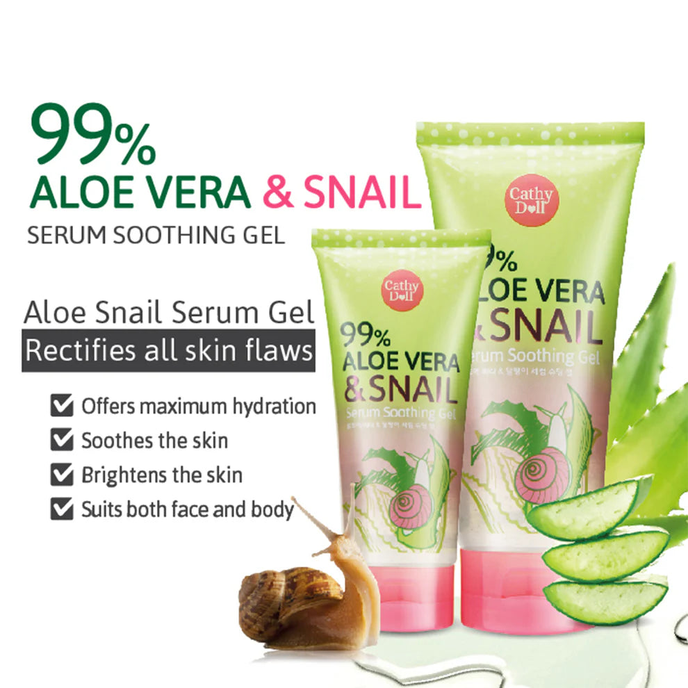 Cathy Doll 99% Aloe Vera & Snail Serum Soothing Gel