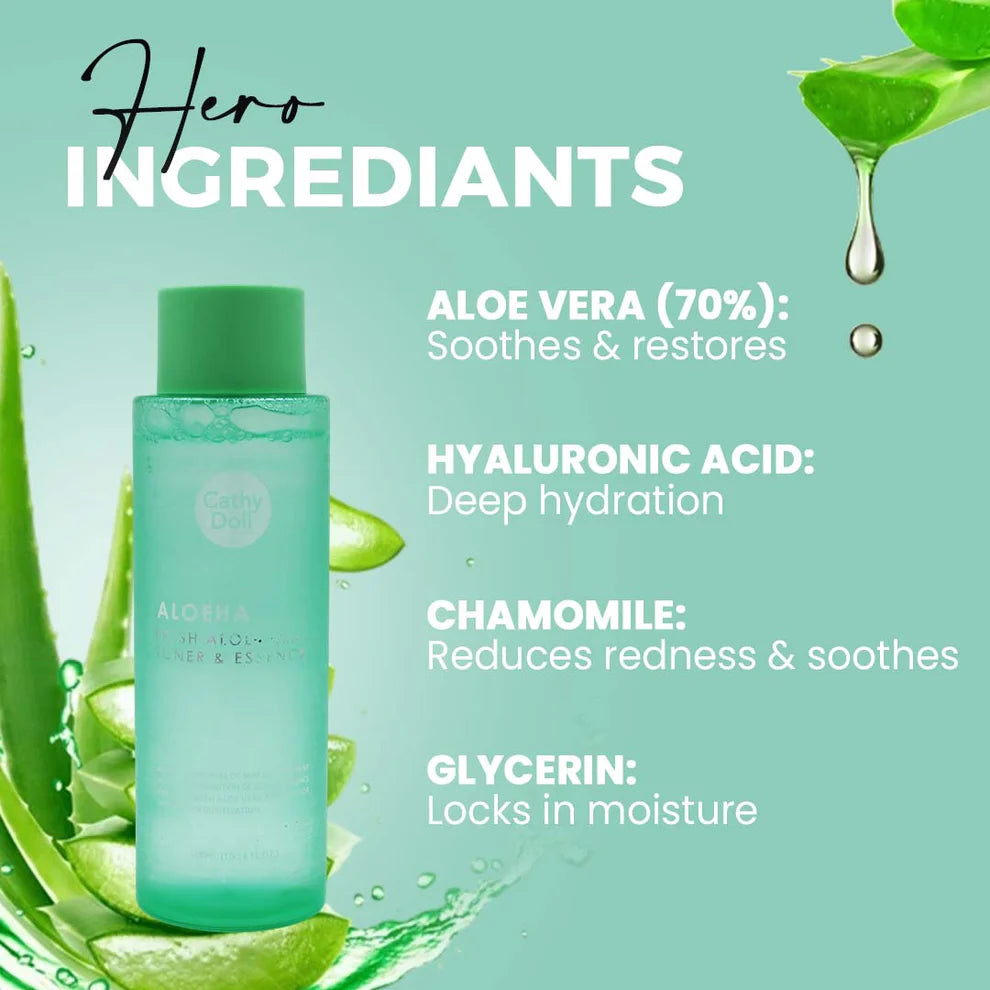 Cathy Doll Fresh Aloe Vera Toner & Essence