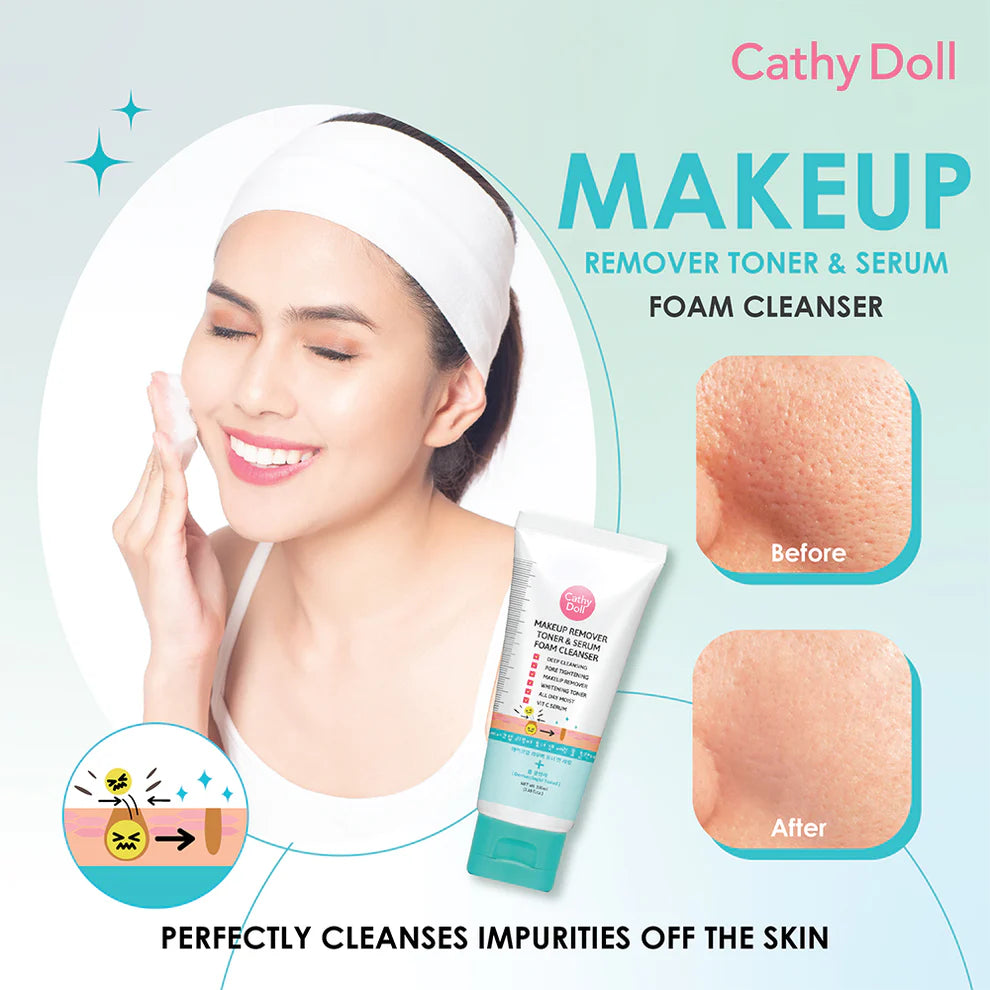 Cathy Doll Make Up Remover Toner Serum Foam Cleanser