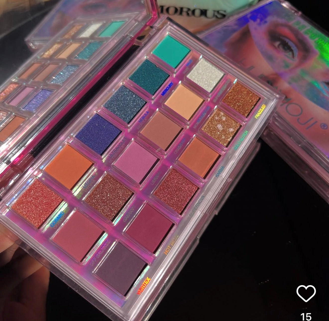 Hudamoji Mercury Retrograde Pro Makeup Eyeshadow Pallete - 18 Colors - Amazing Pigments - BEST DEAL LIMITED STOCK ONLY
